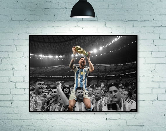 Lionel Messi Poster, Messi Poster, 2022 World Cup Champions, Argentina Football Legend, room decoration Home Decoration Art Poster Frameless