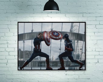 Avengers: Endgame Poster, Captain America VS Captain America, Captain America Poster, Movie Poster, Home Decoration Art Poster Frameless