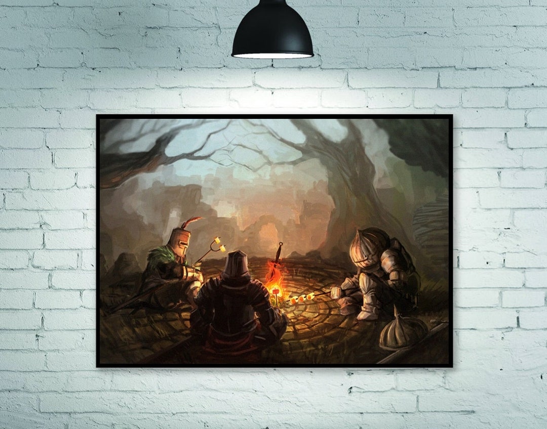 Poster Dark Souls WZXGYM 20x30 Cm – Stampato Su Tela Olio Impermeabile, Decorazione Parete Per Casa E Ufficio (Senza Cornice)