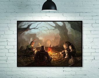 Dark Souls-Bonfire Art Poster Game Poster Wall decoration Home Decoration Art Poster Frameless