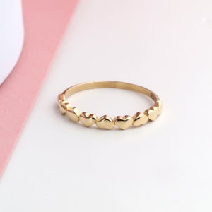 14K Solid Gold Heart Ring, Designer Heart Ring, Unique Heart Ring, Dainty Band Ring, Minimalist Ring, Best Gift