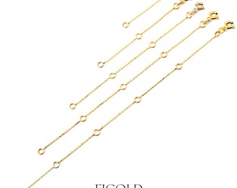 14k Solid Gold Necklace Extender, Adjustable Jewelry Length