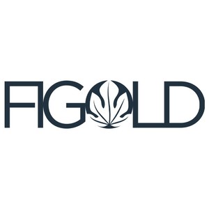 May include: Black and white logo with the word "FIGOLD" in a bold font. A stylized leaf design is centered between the "G" and "O".