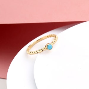 14K Solid Gold Turquoise Ring, Designer Turquoise Ring, Unique Turquoise Ring, Dainty Band Ring, Minimalist Ring, Best Gift