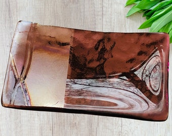 Plum and Iridescent Bronze Soap Dish