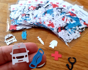 Coriandoli per ospedale (da spargere sui tavoli, per decorare biglietti d'auguri, per scrapbooking)