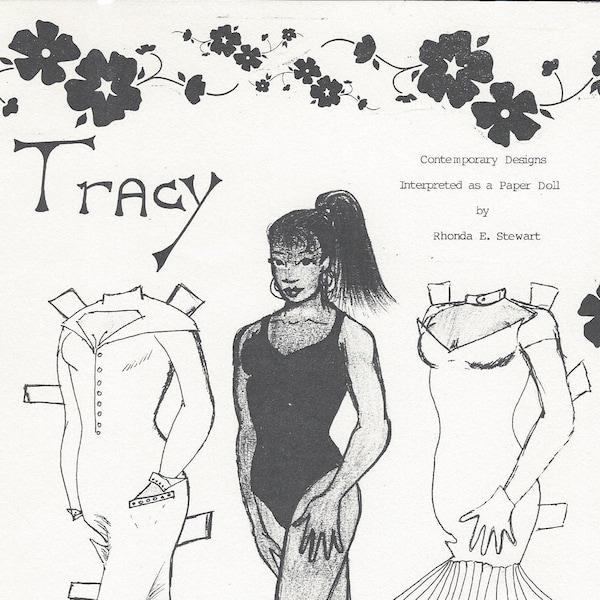 Tracy - Printable Paper Doll - Colorable, Coloring page, printable art, fashion doll