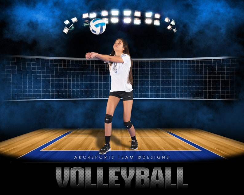 Volleyball ARENA Horizontal Digital Backgrounds Etsy