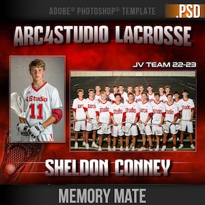 Lacrosse Memory Mate 8 x 10 PSD-sjabloon | Aanpasbaar ontwerp met fotohouders