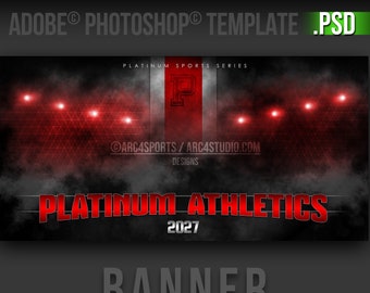 Sports Banner PSD Template | Customizable Travel Team Banner | Photoshop layers | Indoor/Outdoor Event Banner | Large print design 8&#39;x4&#39;