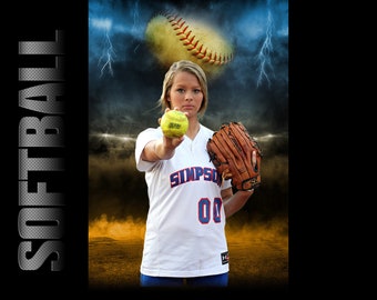 Softball LIGHTNING digital background