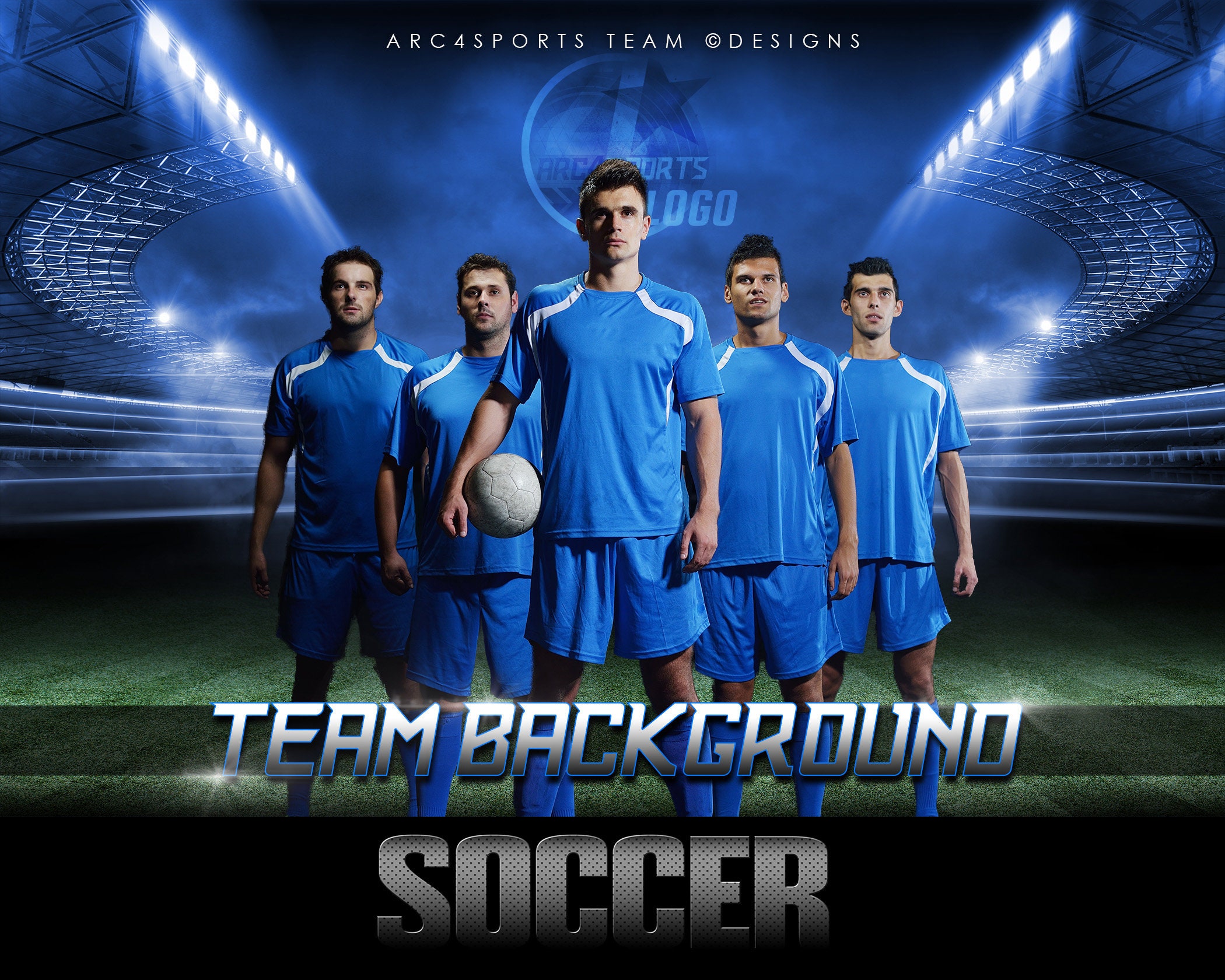 Soccer STADIUM LIGHTS horizontal digital backgrounds