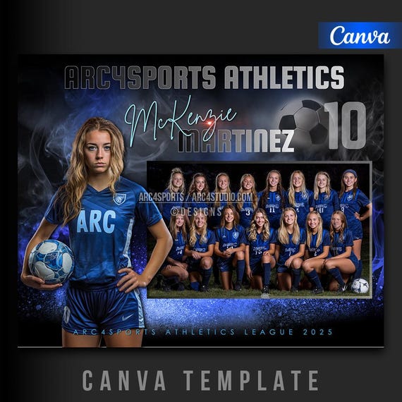 Soccer Memory Mate Canva Template Legendary Team and Player Photo Layout