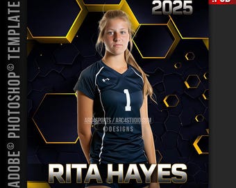 Custom Sports Poster Template: Editable Photo Collage Photoshop