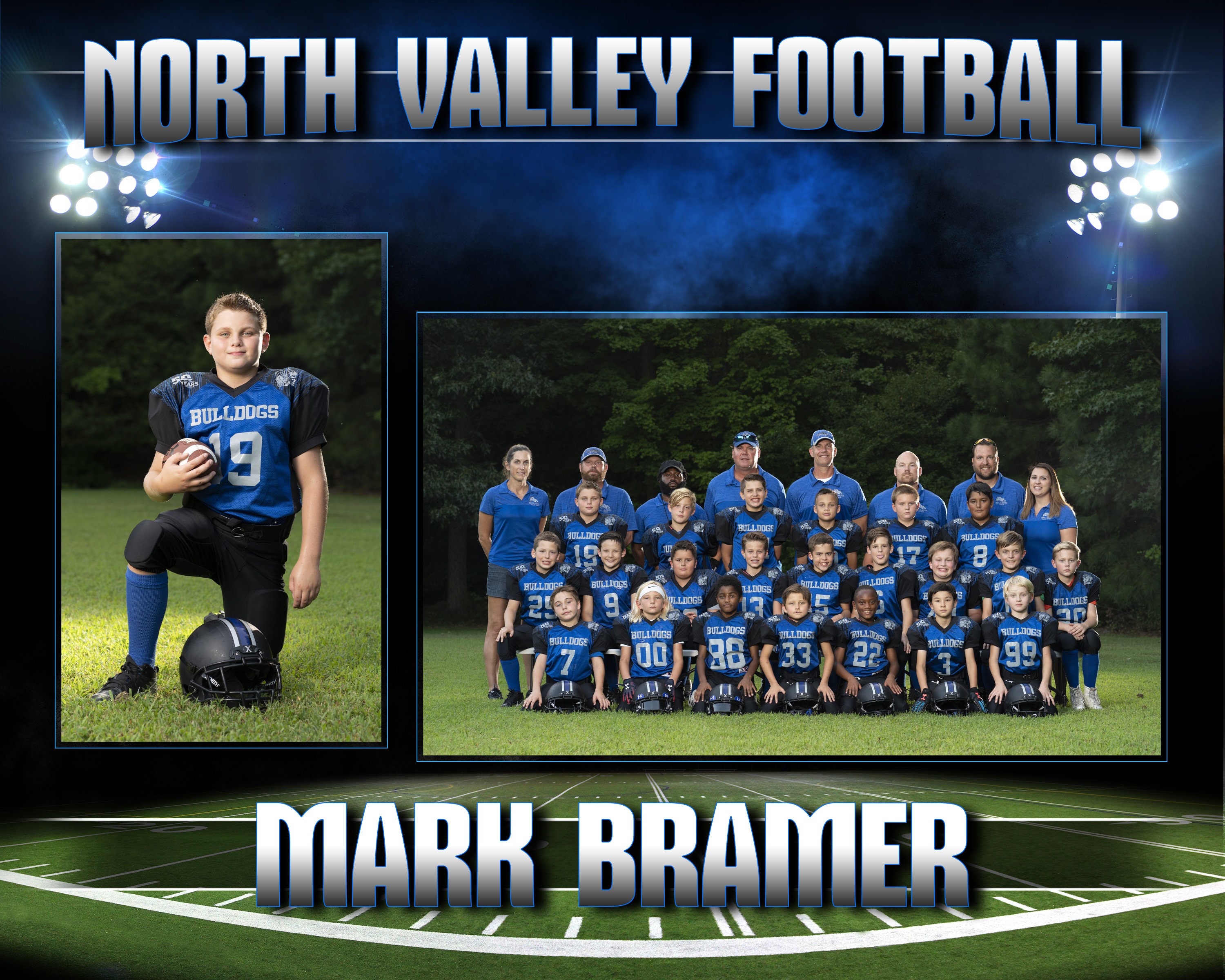 Regular Memory Mate Football Memory Mate Template, 8x10 in Photoshop Layered Format ...