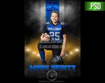 Plantilla de póster deportivo personalizado: Diseño editable en Photoshop (PSD)