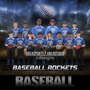 Baseball THUNDER LIGHTNING horizontal digital backgrounds