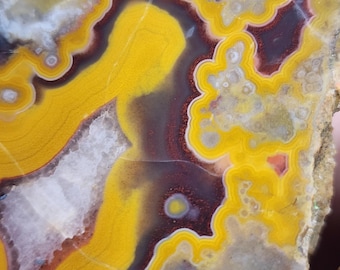 Kentucky agate pair with stunning pink, purple & yellow banding and red hematite, pair cut and unpolished