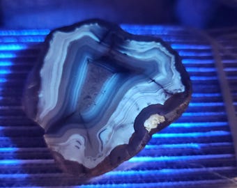 Uv Reactive polished blackskin agate from India