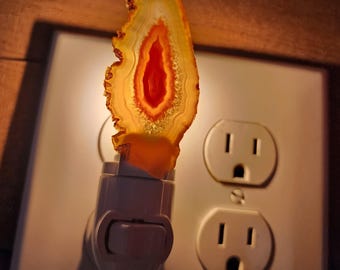 Brazilian Agate Night Light, all natural Agate Fully polished