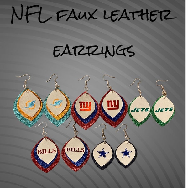 Vegan Leather Earrings/faux leather/jewelry/football
