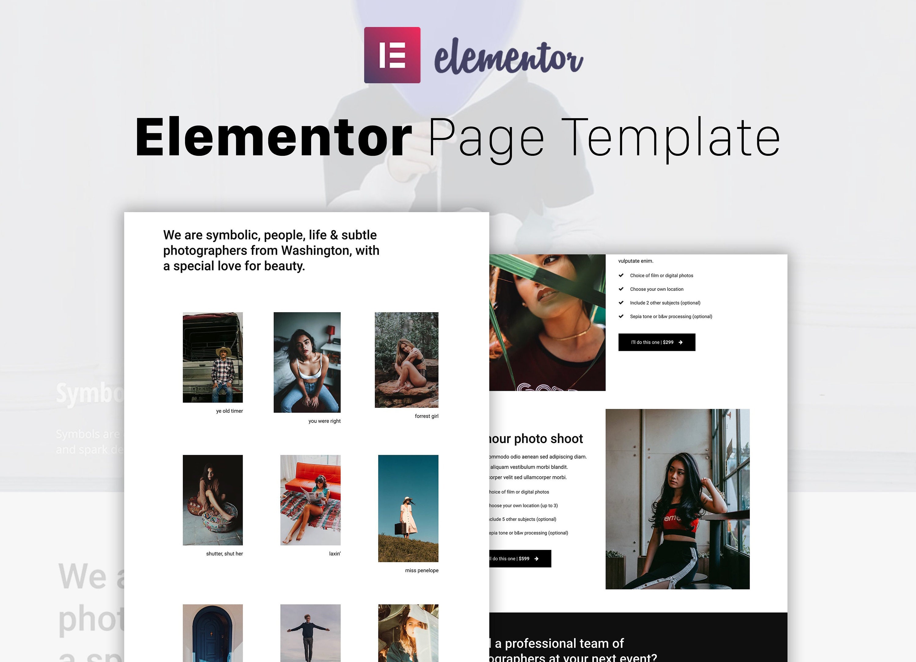 Minimal Photo - Elementor Template - Etsy