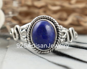 Natural Lapis Lazuli Ring, Lapis Lazuli Silver Ring, Lapis Lazuli Ring, Sterling Silver Ring, Lapis Lazuli Statement Ring, Boho Ring