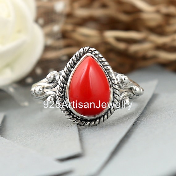 Genuine 1 Carat Garnet Sterling Silver Scroll Design Ring, Handmade Genuine 1 Carat Garnet Sterling Silver Scroll Design Ring, Handmade