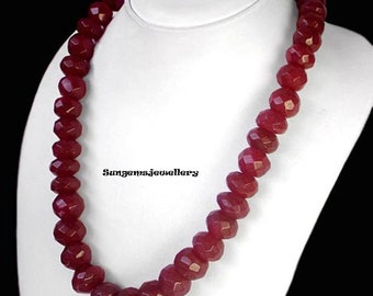 RS OUTSTANDING ELEGANT 523.00 CTS NATURAL ROUND SHAPE RED RUBY BEADS NECKLACE RS OUTSTANDING ELEGANT 523.00 CTS NATURAL ROUND SHAPE RED RUBY BEADS NECKLACE