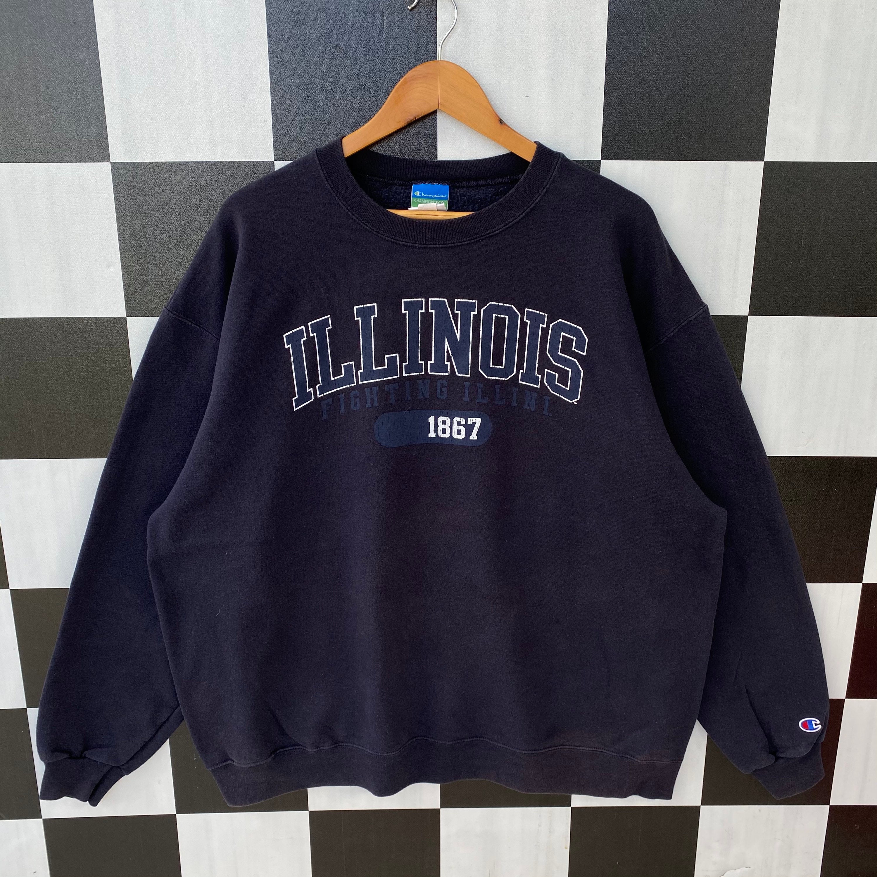 Vintage 90s Champion Illinois Sweatshirt Jumper Illinois | Etsy