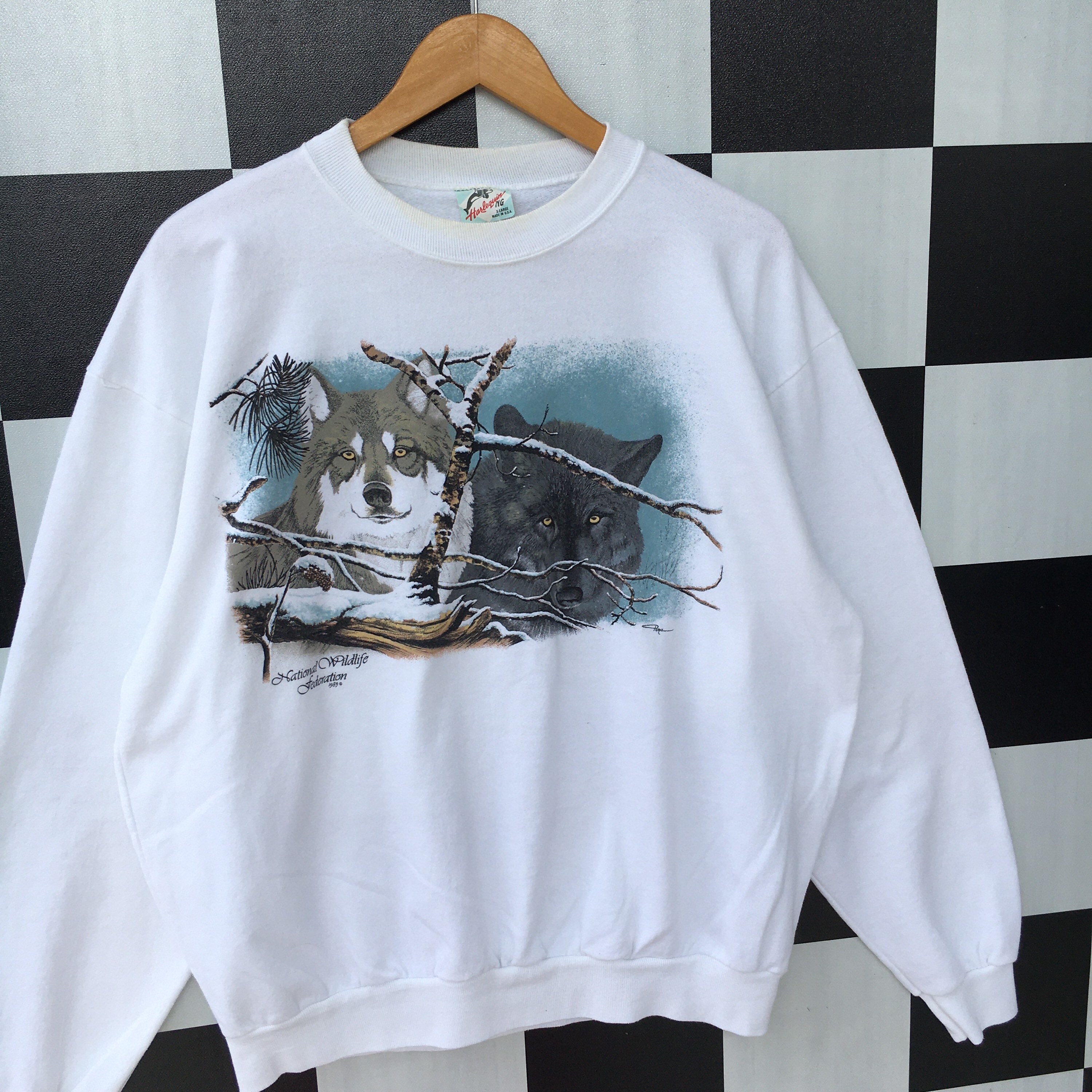 Vintage 90s Wolf Wildlife Sweatshirt Jumper Wolf Habitat Etsy