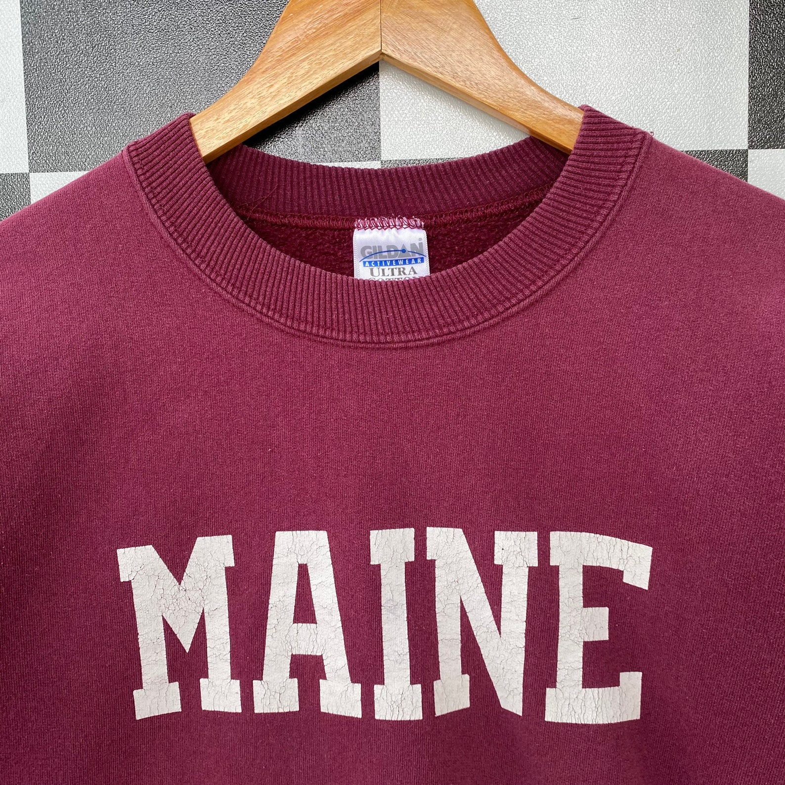 Vintage Maine Sweatshirt Jumper Maine Crewneck Spell Outs Etsy