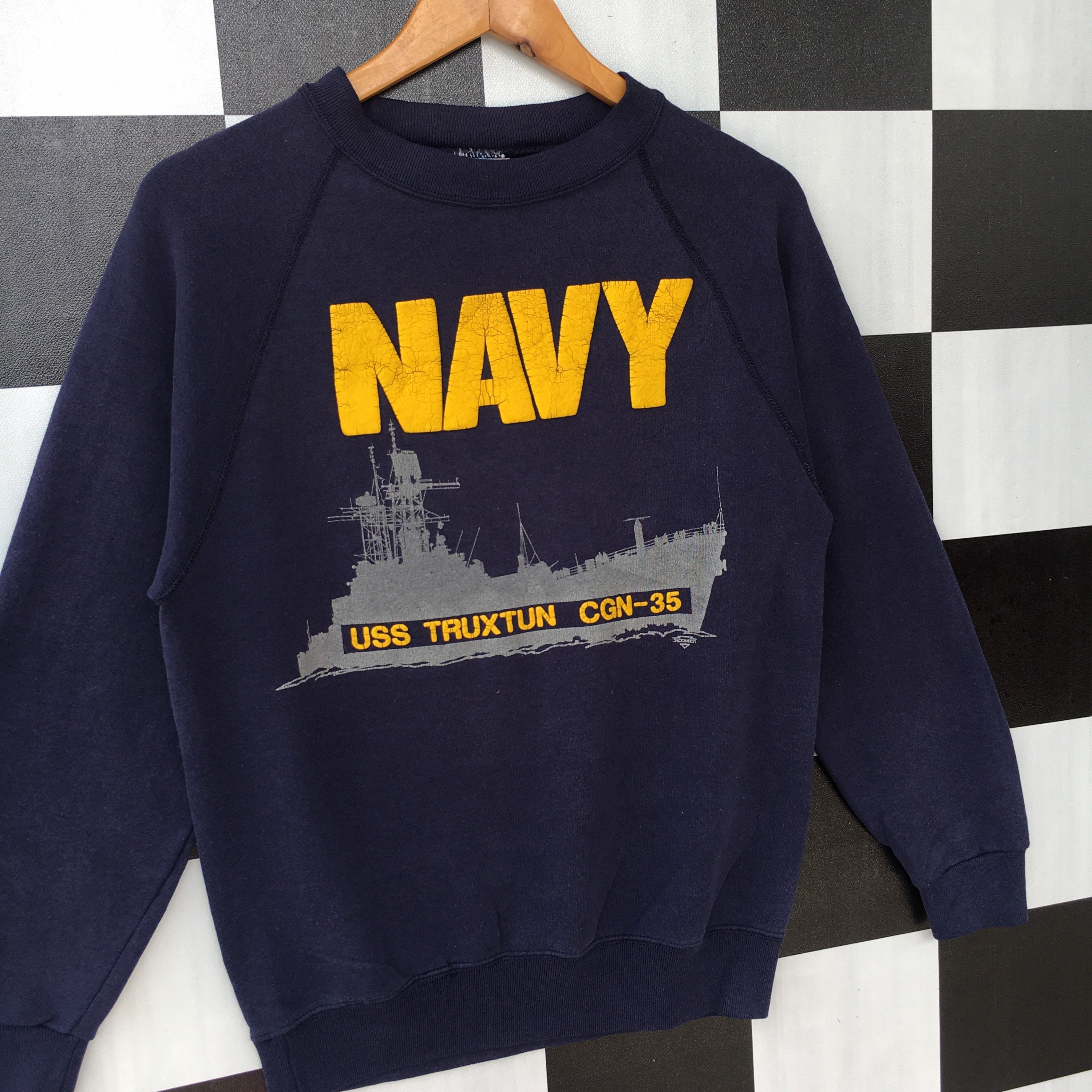 Vintage 90s Navy Uss Truxtun Cgn-35 Sweatshirt Jumper Navy | Etsy