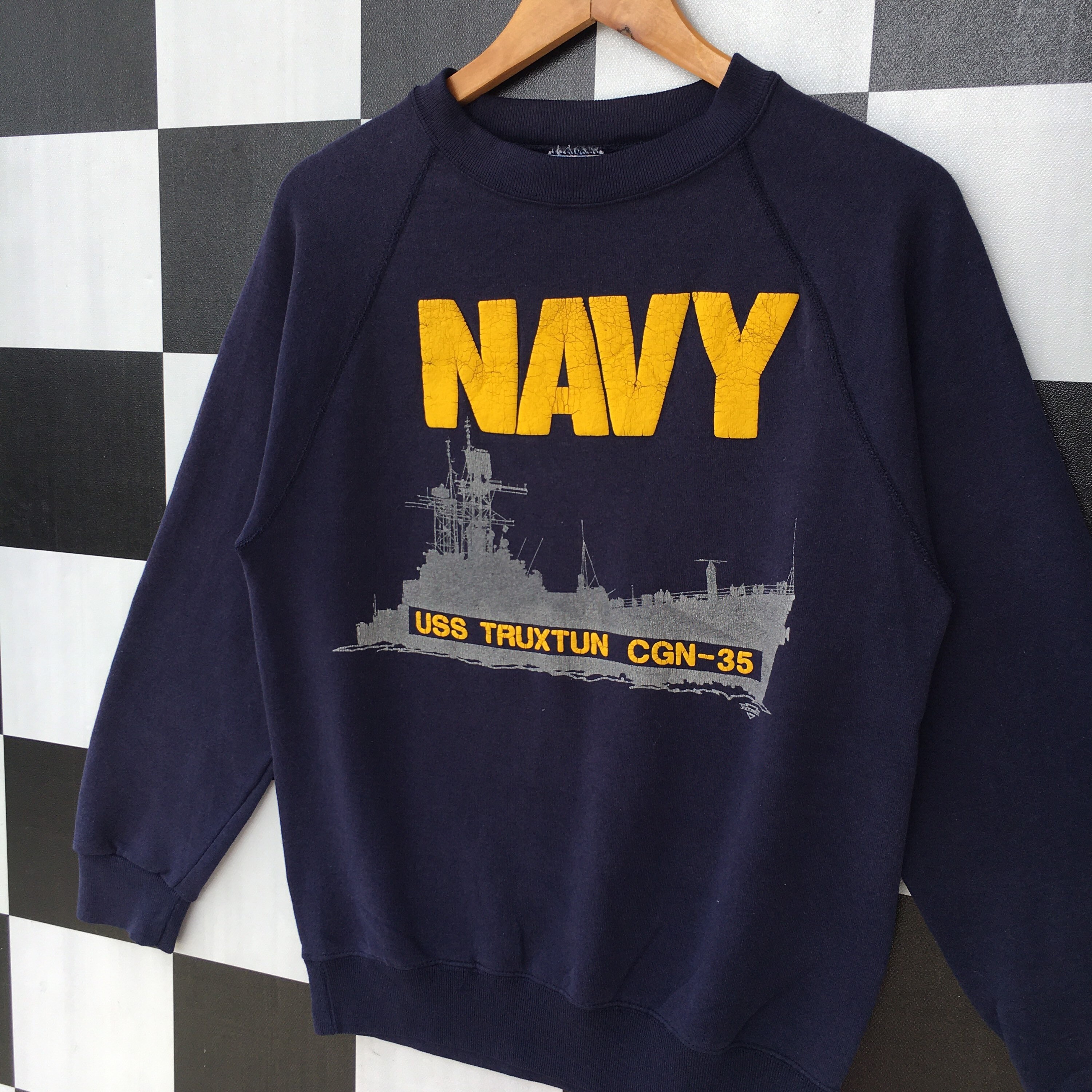 Vintage 90s Navy Uss Truxtun Cgn-35 Sweatshirt Jumper Navy | Etsy