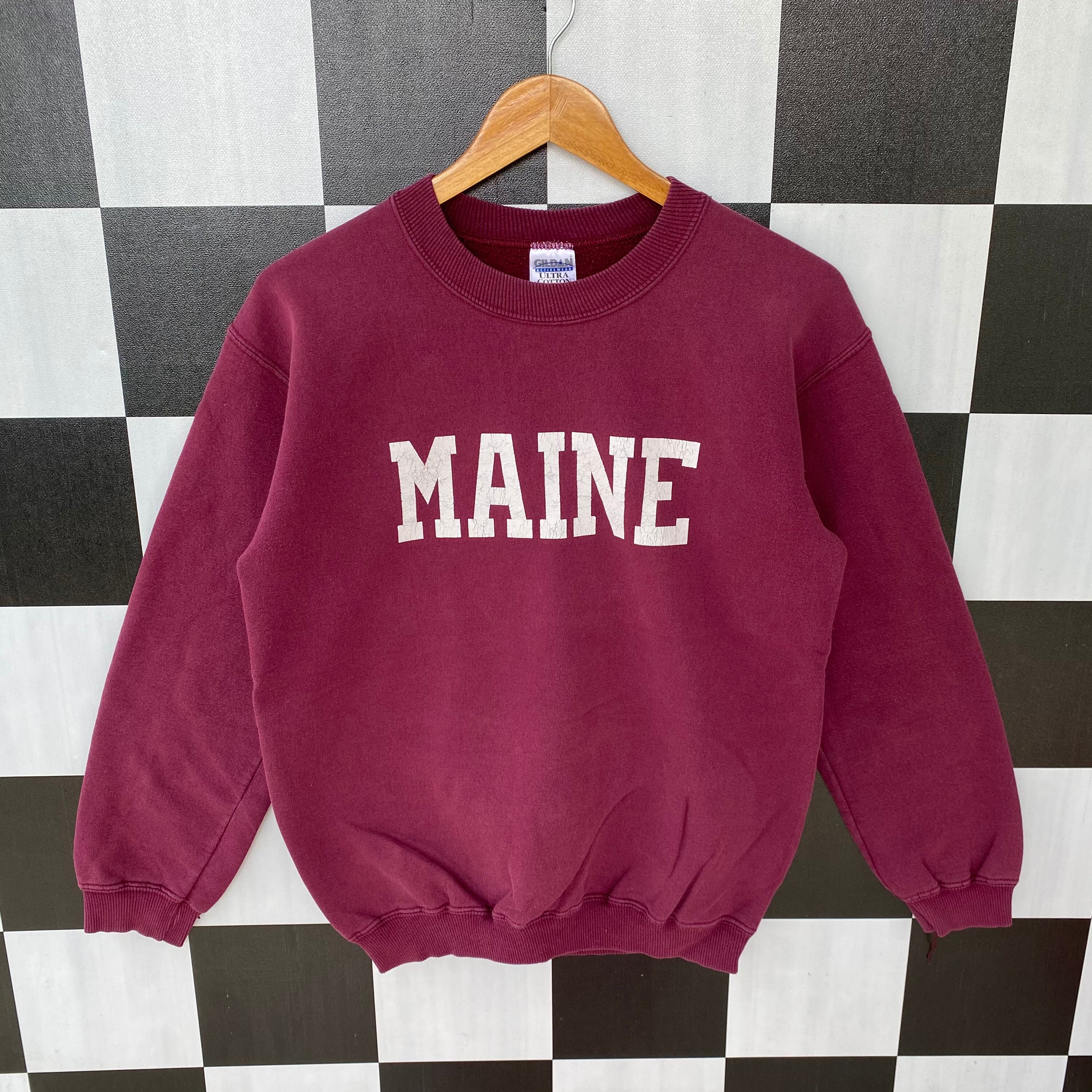 Vintage Maine Sweatshirt Jumper Maine Crewneck Spell Outs Etsy UK