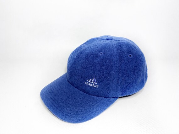 Rare Vintage Adidas Cap Fleece Blue 