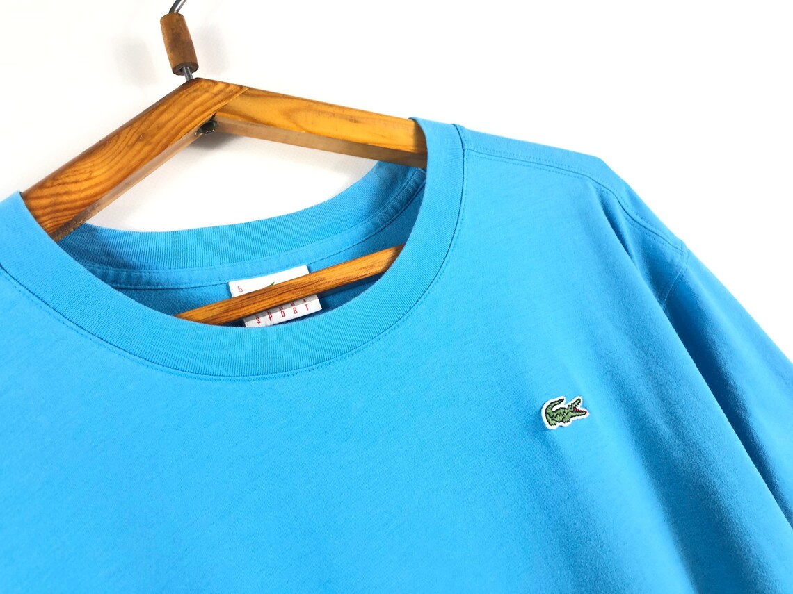 Vintage LACOSTE Sport Shirt Polo T-shirt Blue Size 5 Men's - Etsy UK