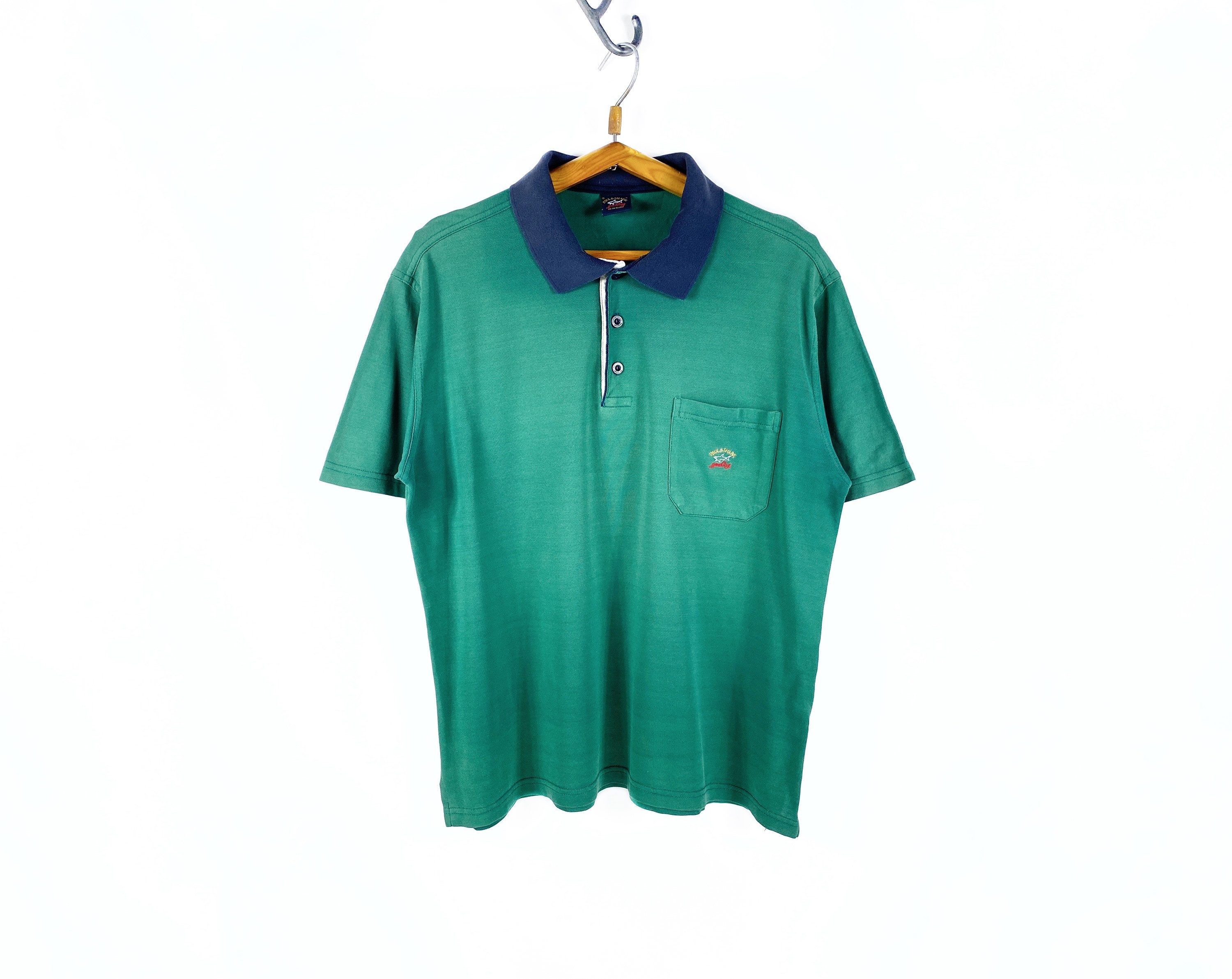 In de naam kromme barst Buy Vintage PAUL & SHARK Yachting Green Short Sleeve Polo Shirt M Online in  India - Etsy