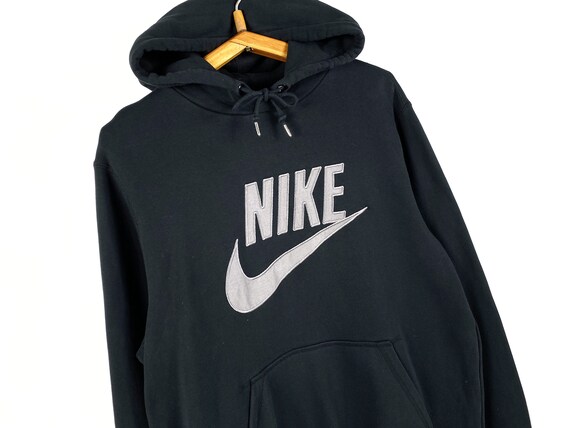 Vintage NIKE Hoodie Sweatshirt Bootleg Mens Size L Black Rare - Etsy