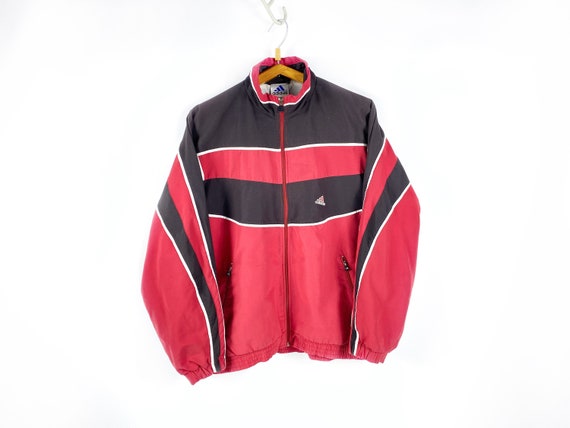 Rare Vintage Adidas Track Jacket Size S Red Black - Etsy