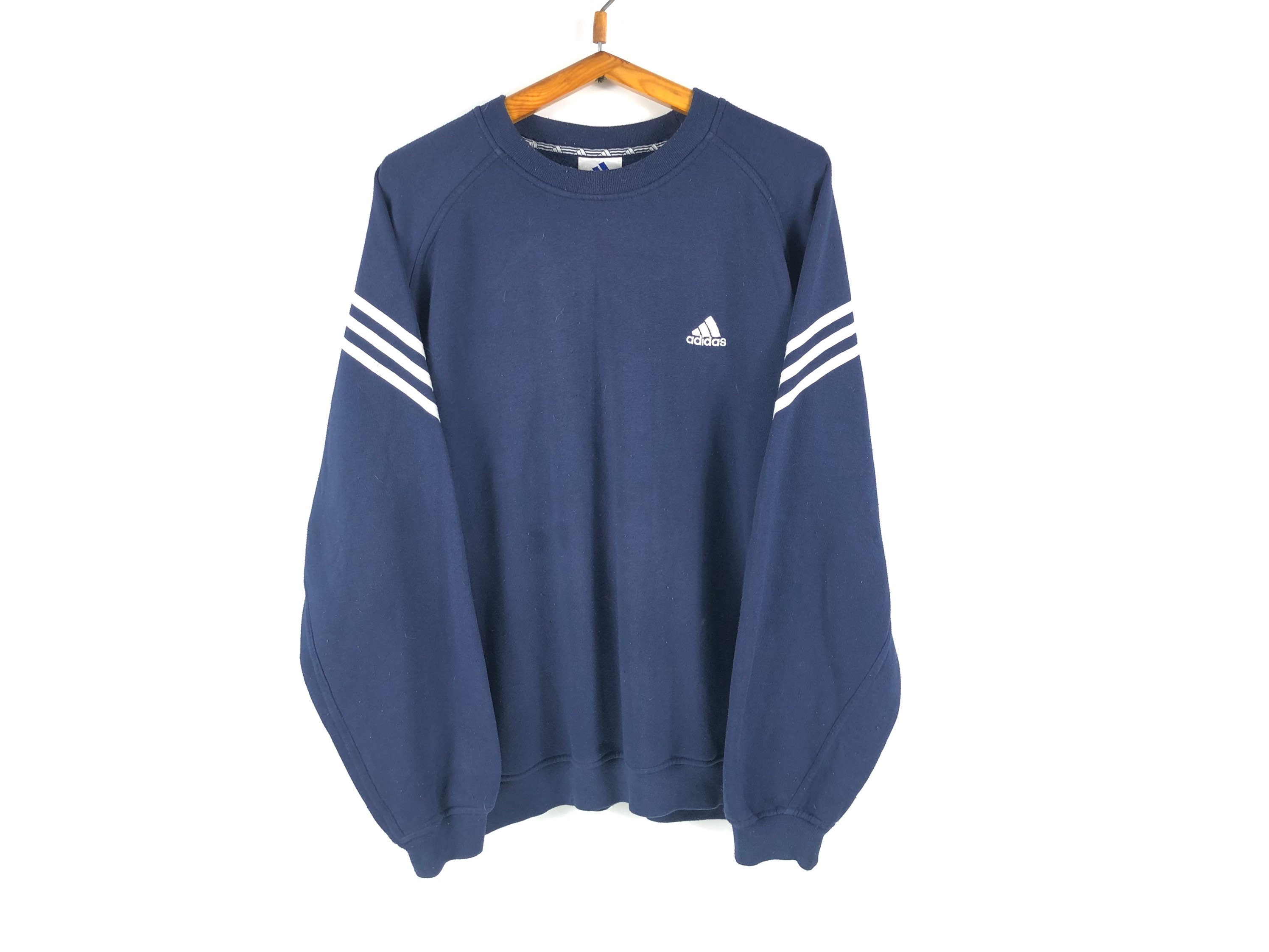 Vintage ADIDAS mens sweatshirt retro small logo three stripes | Etsy