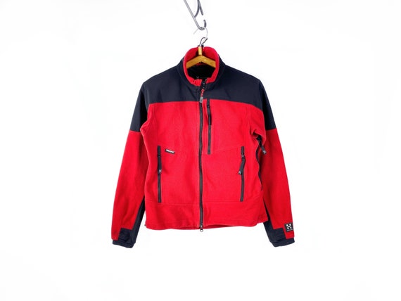 Haglofs Micro Fleece Size UK12 Teal Red 