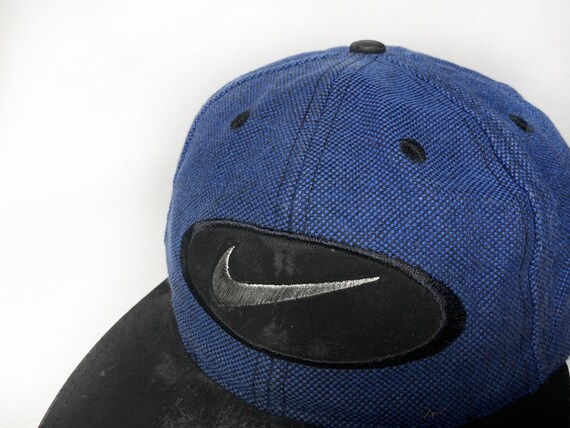 Vintage NIKE Big Logo Cap Blue Black 