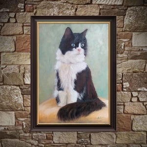 Portrait de chat, portrait d'animal de compagnie peint à la main personnalisé à partir d'une photo, peinture originale de portrait d'animal de compagnie à l'huile, peinture à l'huile personnalisée de chien de chat