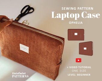 Laptop Bag Sewing Pattern PDF | Corduroy Laptop Sleeve | Quilted Laptop Case | Beginner Friendly | Video Tutorial
