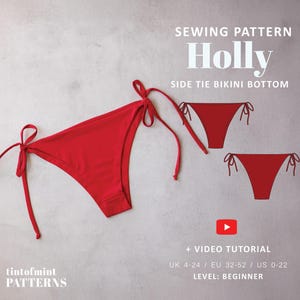 Modello per costume da bagno con slip bikini a triangolo Holly // UK 4-24, US 0-20 // Modelli di cucito PDF