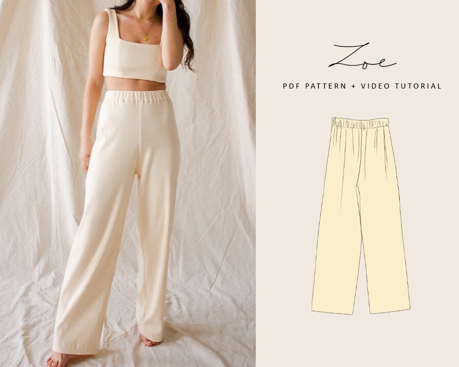 Zoe Wide Leg Lounge Trousers Digital 