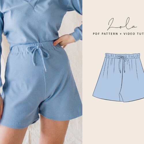 Lola High Waisted Lounge Shorts Digital Pattern // UK 6-16 US - Etsy