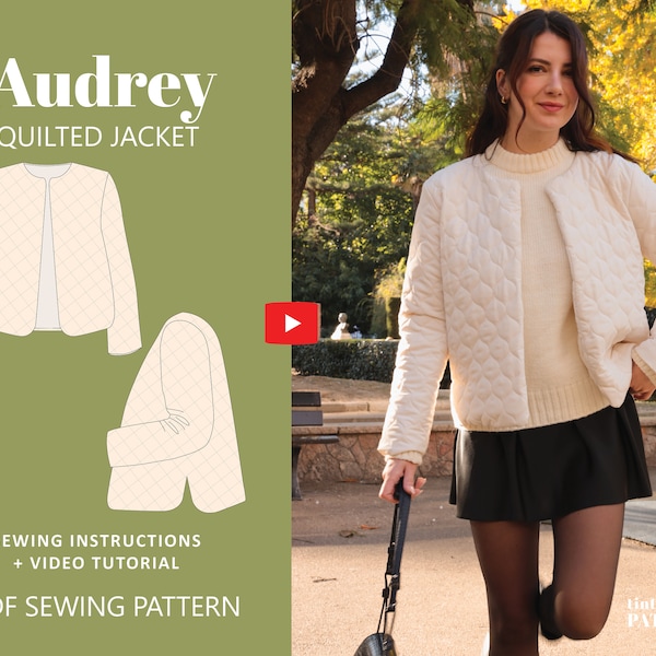 Audrey Quilted Jacket PDF Schnittmuster Sofort-Download - US 0-20 / UK 4-24 - anfängerfreundlich -