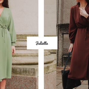 Juliette Button Wrap Midi Dress Digital Pattern // UK 4-24, US 0-20 // PDF Sewing Patterns image 3